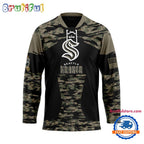 NHL Seattle Kraken Custom Honoring Veterans Camo Hockey Jersey