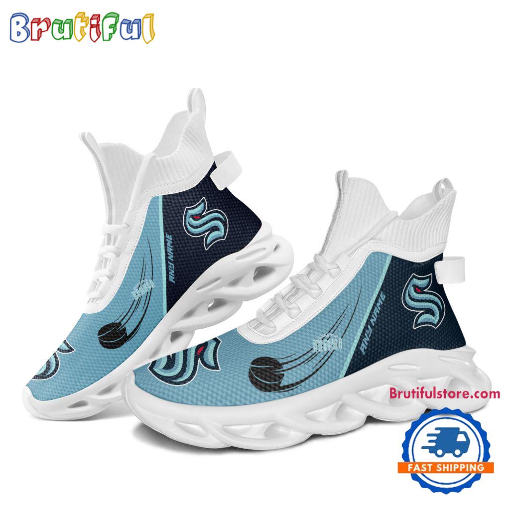 NHL Seattle Kraken Custom Name High Top Max Soul Shoes, Hockey Team Design Shoes Sneaker