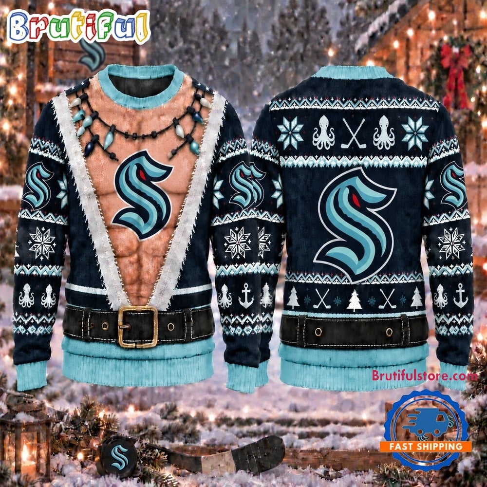 NHL Seattle Kraken Funny Body Christmas Ugly Sweater
