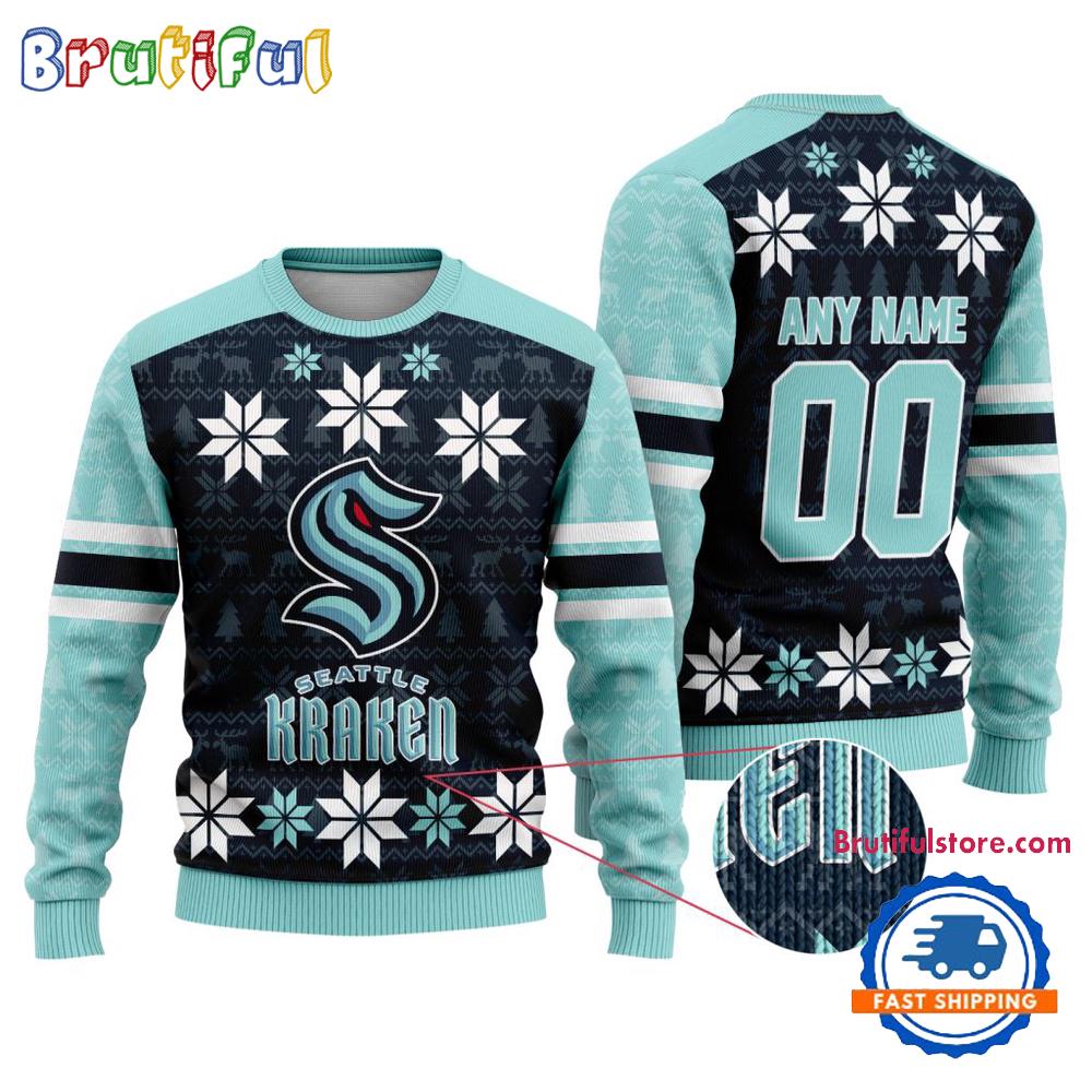 NHL Seattle Kraken Hockey Snow Christmas Ugly Sweater