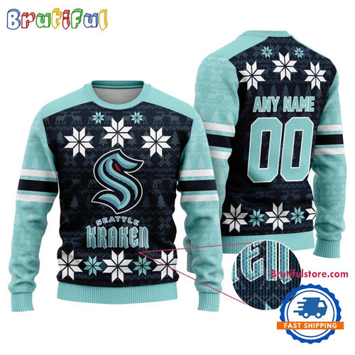 NHL Seattle Kraken Hockey Snow Christmas Ugly Sweater