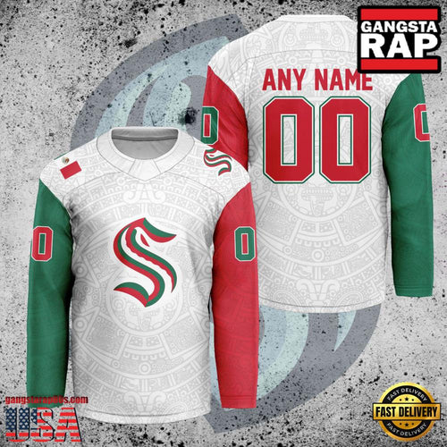NHL Custom Name Number Seattle Kraken Mexican Heritage New Design Hockey Jersey