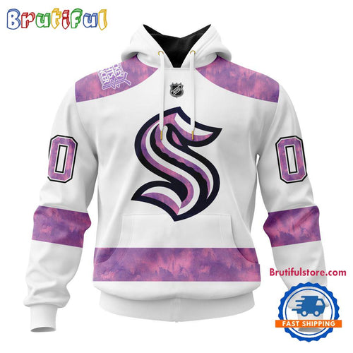 NHL Seattle Kraken Personalized Hockey Fight Cancer Design Limited New Hoodie, Hockey Fight Cancer 3D Shirt