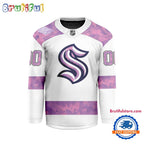 NHL Seattle Kraken Personalized Hockey Fights Cancer Design Jersey