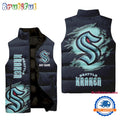 NHL Seattle Kraken Personalized Hockey Logo Team Sleeveless Puffer Jacket