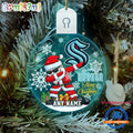 NHL Seattle Kraken Personalized Santa Claus Hockey Team Logo Christmas Led Acrylic Ornament