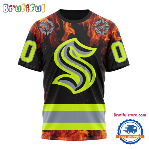 NHL Seattle Kraken Special Honoring Firefighters Design T Shirt, Hoodie, Sweatshirt