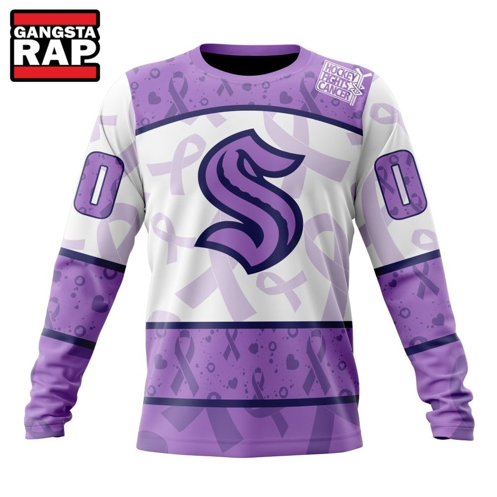 NHL Seattle Kraken Special Lavender Fight Cancer Hoodie, T Shirt