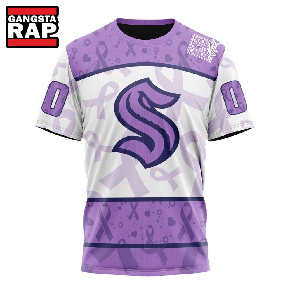 NHL Seattle Kraken Special Lavender Fight Cancer Hoodie, T Shirt