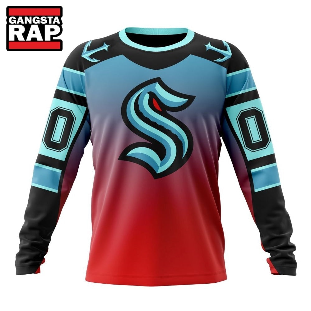 NHL Seattle Kraken Special Retro Gradient Design Hoodie, T Shirt