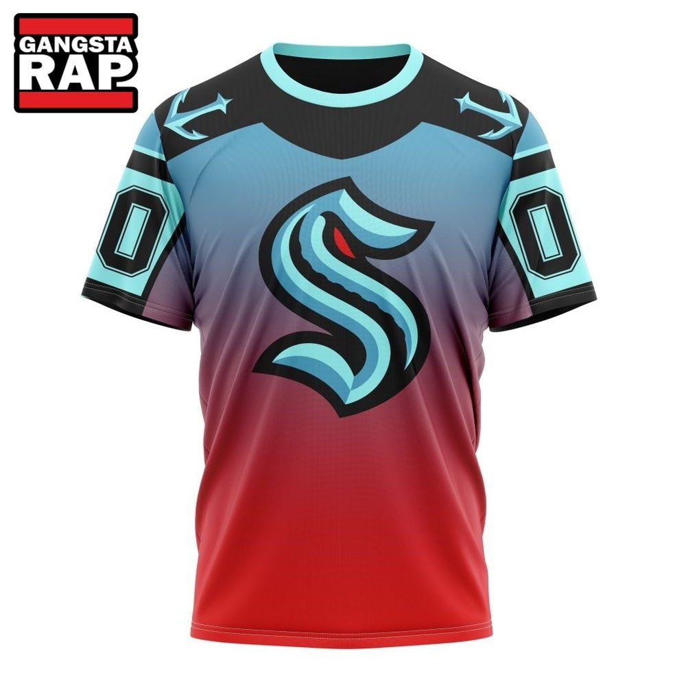 NHL Seattle Kraken Special Retro Gradient Design Hoodie, T Shirt