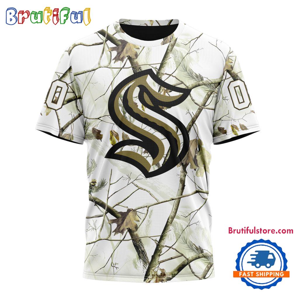 NHL Seattle Kraken Special White Winter Hunting Camo T Shirt, Hoodie, Sweatshirt