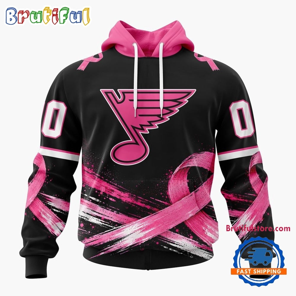 NHL St. Louis Blues 2026 Hockey Pink Fights Breast Cancer Design Hoodie, TShirt, Sweatshirt