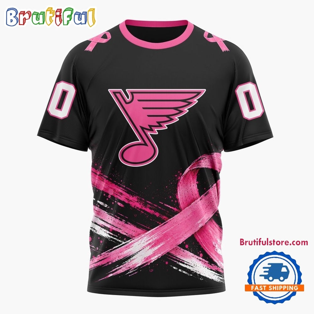 NHL St. Louis Blues 2026 Hockey Pink Fights Breast Cancer Design Hoodie, TShirt, Sweatshirt