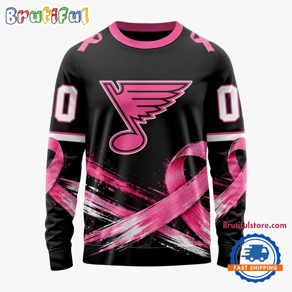 NHL St. Louis Blues 2026 Hockey Pink Fights Breast Cancer Design Hoodie, TShirt, Sweatshirt