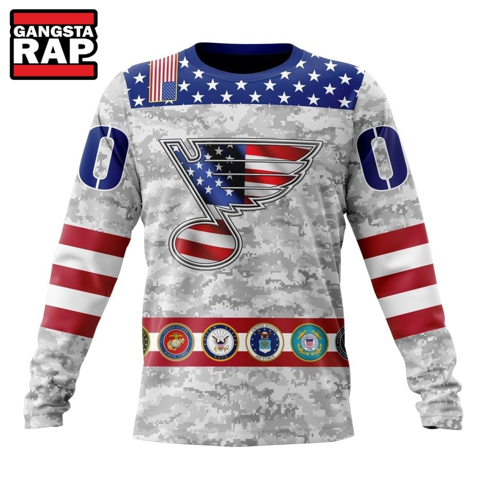 NHL St. Louis Blues Armed Forces Appreciation Design Hoodie, T Shirt