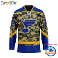 NHL St. Louis Blues Camo Veterans Custom Hockey Jersey