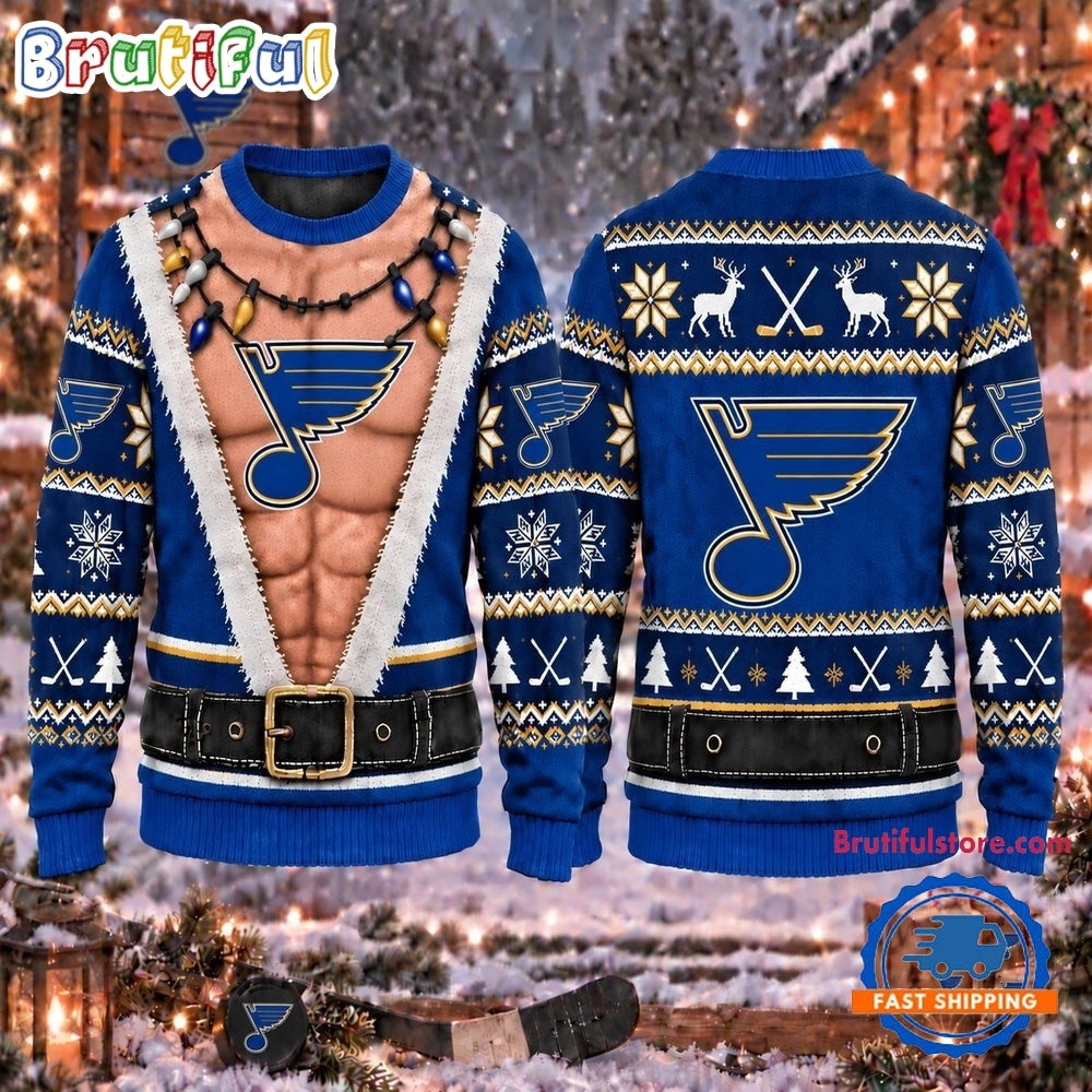 NHL St. Louis Blues Funny Body Christmas Ugly Sweater