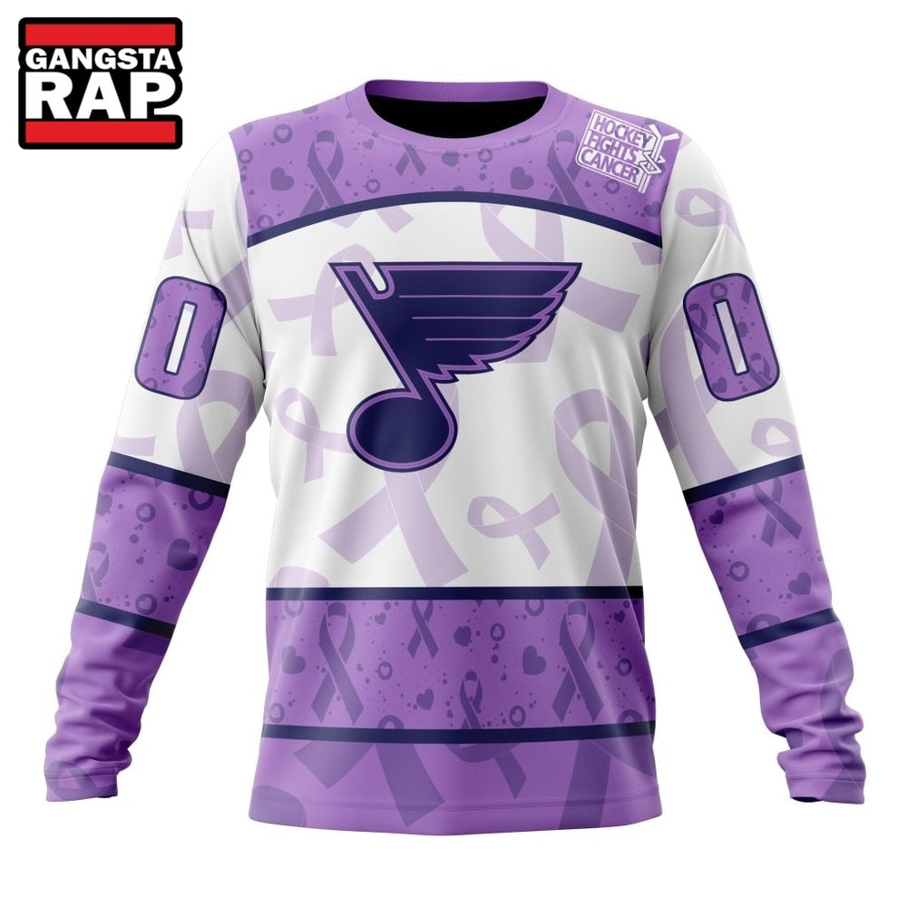 NHL St Louis Blues Special Lavender Fight Cancer Hoodie, T Shirt