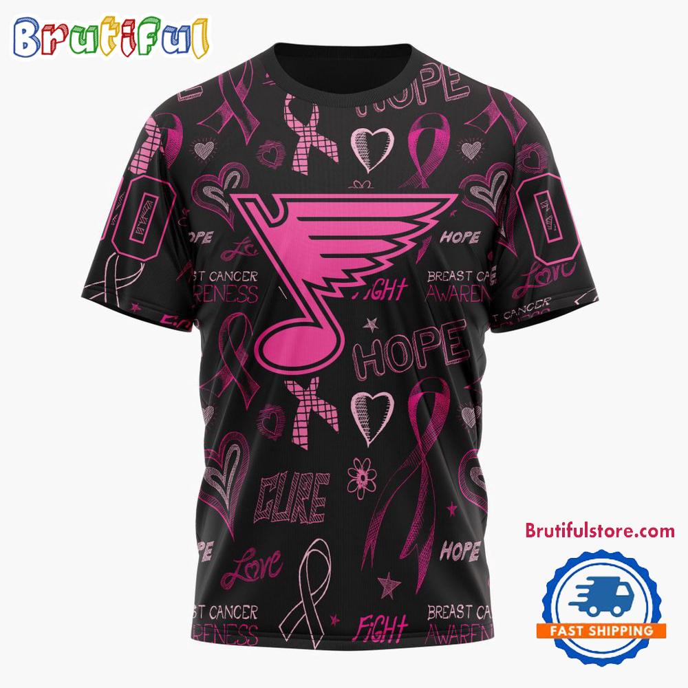 NHL St. Louis Blues Special Pink Breast Cancer Awareness New Design T Shirt