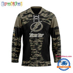NHL Tampa Bay Lightning Custom Honoring Veterans Camo Hockey Jersey