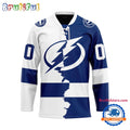 NHL Tampa Bay Lightning Home Mix Away New Design Hockey Jersey