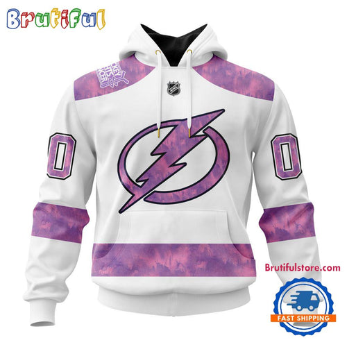 NHL Tampa Bay Lightning Personalized Hockey Fight Cancer Design Limited New Hoodie, Hockey Fight Cancer 3D Shirt