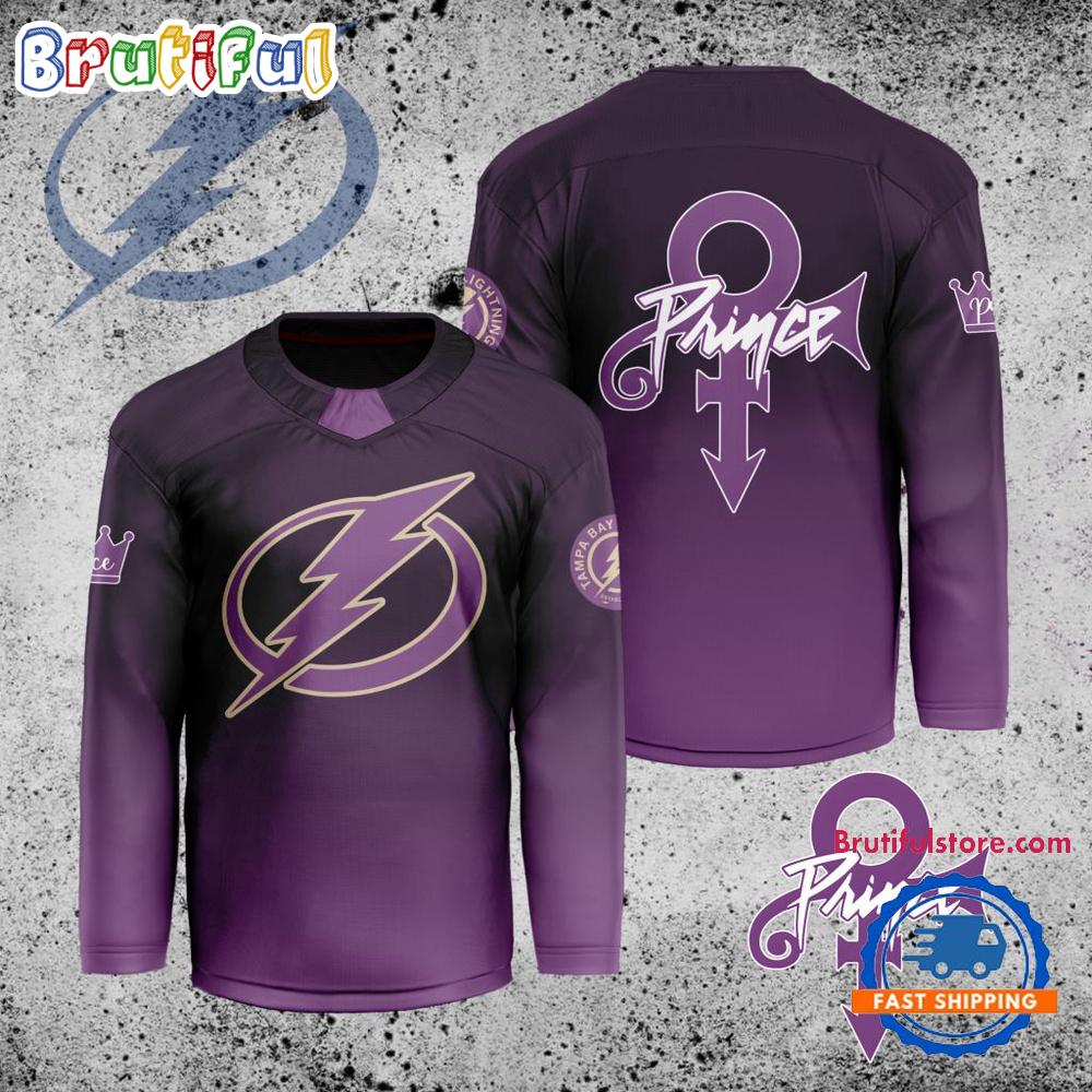 NHL Tampa Bay Lightning Personalized Prince Night Hockey Jersey