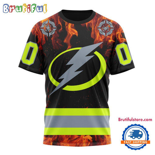 NHL Tampa Bay Lightning Special Honoring Firefighters Design T Shirt, Hoodie, Sweatshirt