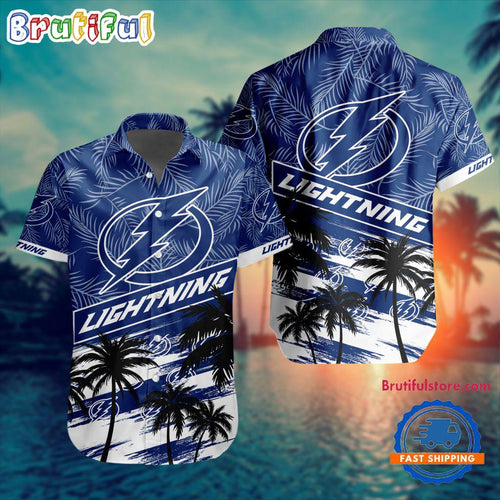 NHL Tampa Bay Lightning Special Palm Tree Hawaiian Button Shirt