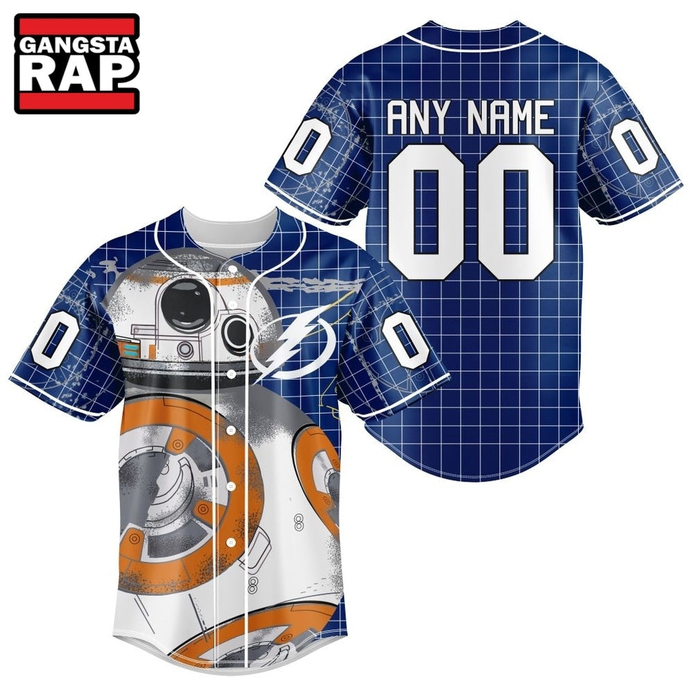 NHL Tampa Bay Lightning x BB 8 D Star War Baseball Jersey