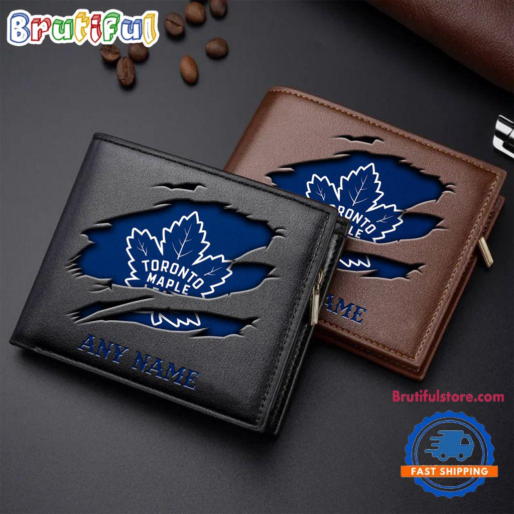 NHL Toronto Maple Leafs Custom Name Wallet, Hockey Team Design Men’s Wallet