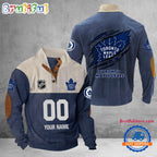 NHL Toronto Maple Leafs Hockey Team Custom Name And Number Buttoned Collar Sweatshirt