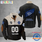 NHL Toronto Maple Leafs Hockey Team Custom Name And Number Buttoned Collar Sweatshirt
