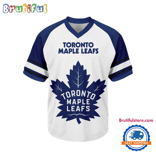 NHL Toronto Maple Leafs Hockey Team Design V-neck Mesh Short Sleeve Jersey