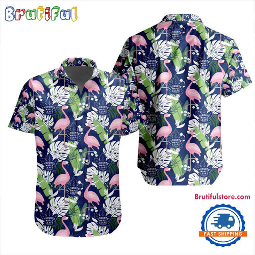 NHL Toronto Maple Leafs Special Flamingo Hawaiian Design Button Shirt