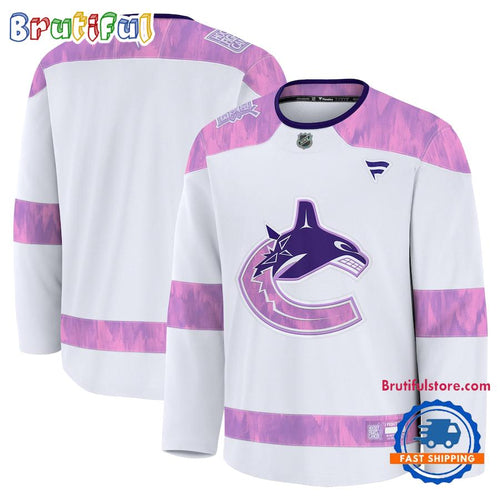NHL Vancouver Canucks 2024 Hockey Fights Cancer Practice Jersey Shirt