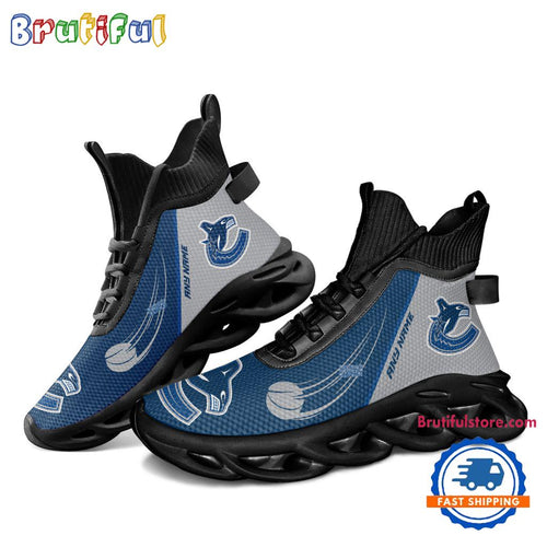 NHL Vancouver Canucks Custom Name High Top Max Soul Shoes, Hockey Team Design Shoes Sneaker