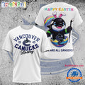 NHL Vancouver Canucks Hockey Team Mascot Design Happy Easter Day T Shirt