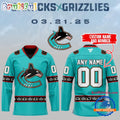NHL Vancouver Canucks x Grizzlies 2025 Hockey Jersey