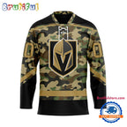 NHL Vegas Golden Knights Camo Veterans Custom Hockey Jersey