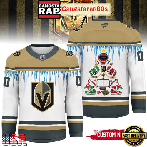 NHL Vegas Golden Knights Christmas New 2025 Custom Number Hockey Jersey