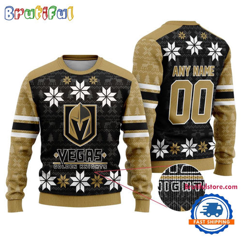 NHL Vegas Golden Knights Hockey Snow Christmas Ugly Sweater