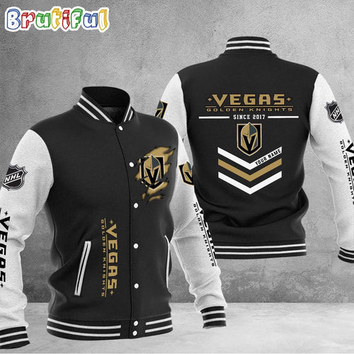 NHL Vegas Golden Knights Hockey Team Personalized Varsity Baseball Jacket