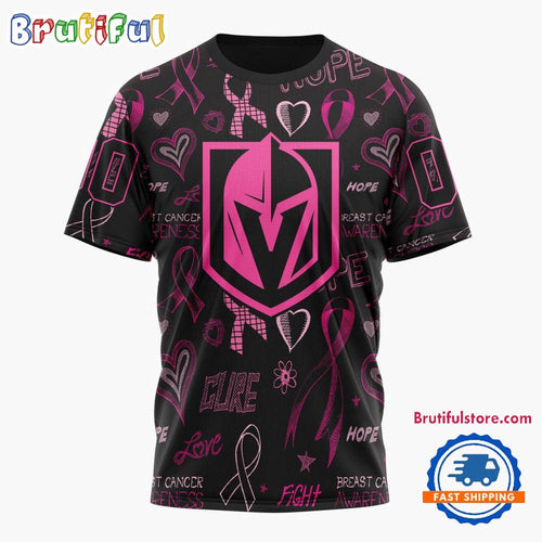 NHL Vegas Golden Knights Special Pink Breast Cancer Awareness New Design T Shirt
