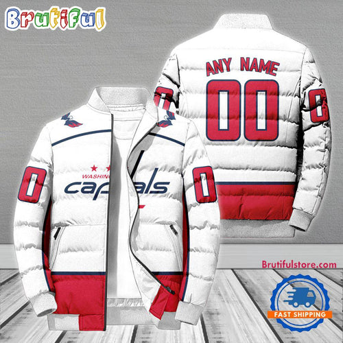 NHL Washington Capitals Hockey Team Personalized Away New Puffer Jacket