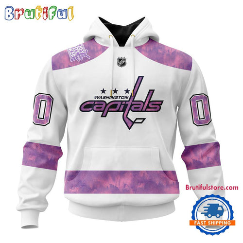 NHL Washington Capitals Personalized Hockey Fight Cancer Design Limited New Hoodie, Hockey Fight Cancer 3D Shirt
