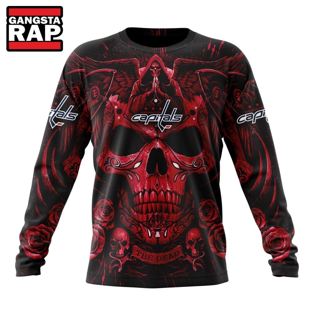 NHL Washington Capitals Special Design Halloween With Skull Art Hoodie, T Shirt
