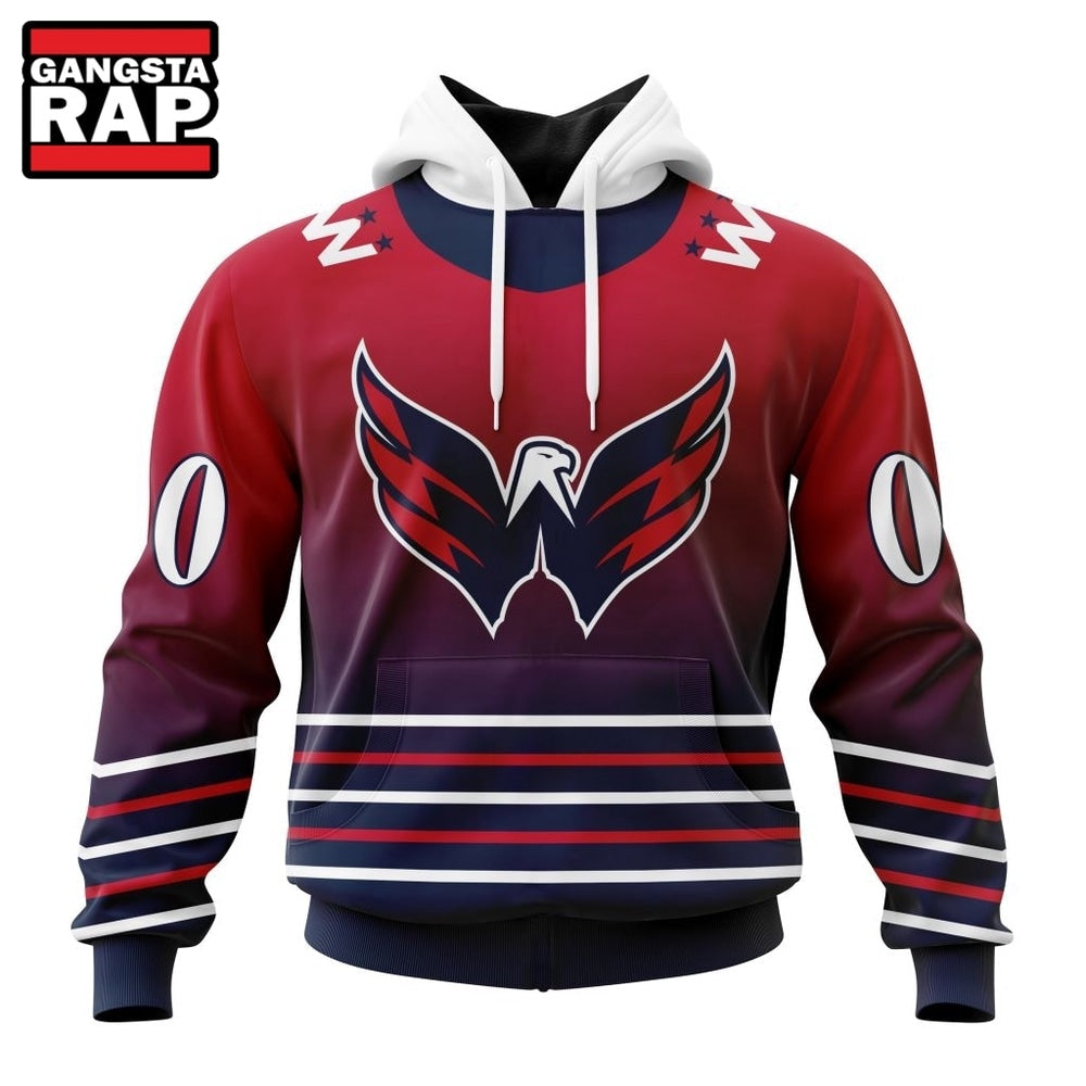 NHL Washington Capitals Special Retro Gradient Design Hoodie, T Shirt