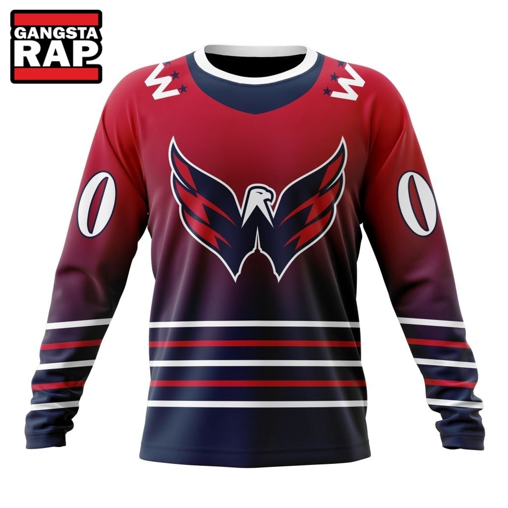 NHL Washington Capitals Special Retro Gradient Design Hoodie, T Shirt